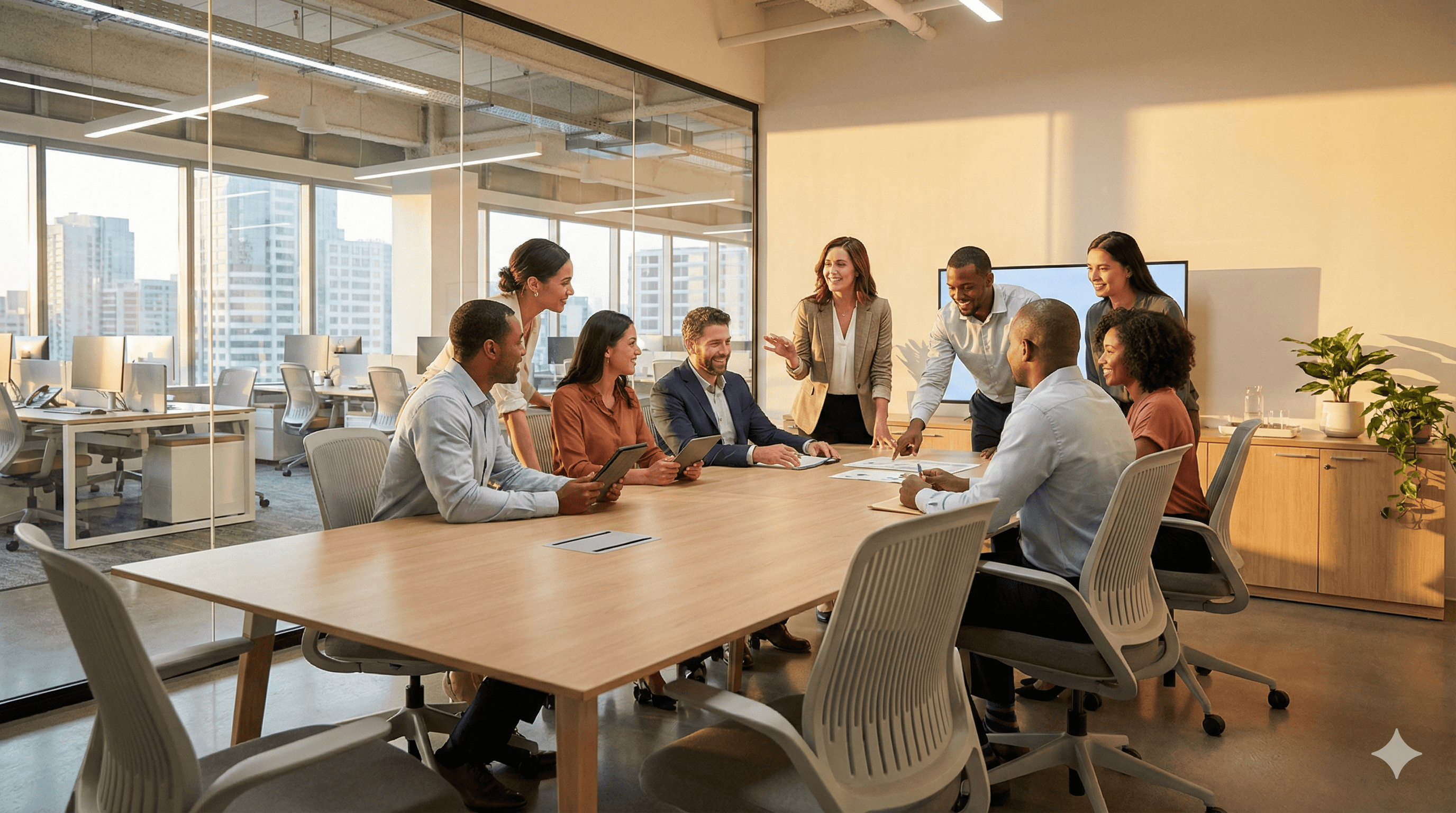 Directivos y equipos en conversación